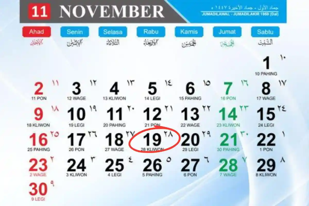 19 November Memperingati Hari Apa? Cek Kalender 2025, Long Weekend Menanti