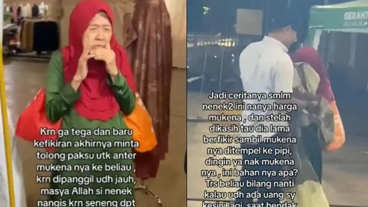 Niatnya Beli Mukena, Nenek Ini Sedih Uangnya Kurang, Penjual Iba, Akhirnya Diberi Gratis: Gak Tega