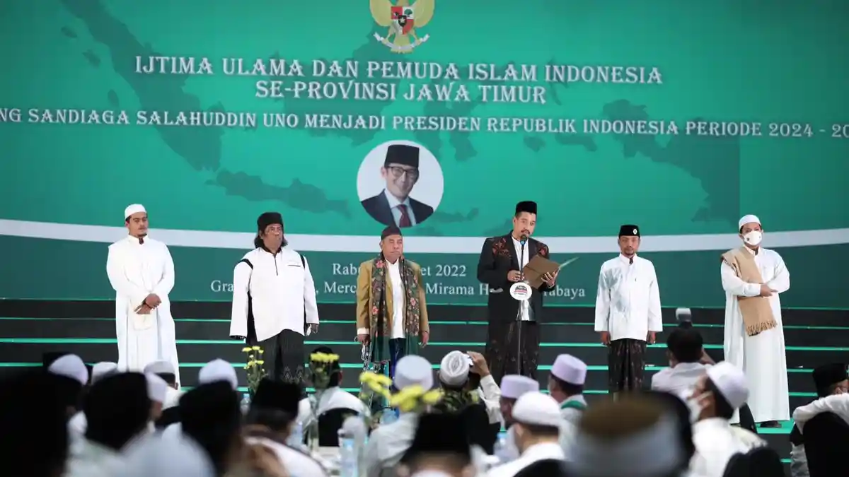 Ulama dan Pemuda Islam se-Jatim Kompak Dukung Sandiaga Uno Jadi Capres