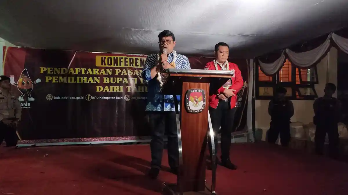 Diusung 3 Partai Politik, Jogi Tambunan dan Dedy Matondang Resmi Mendaftar ke KPU Dairi