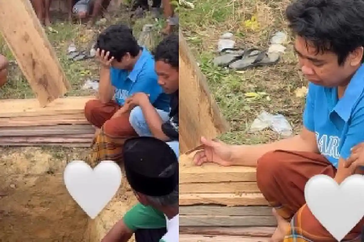 Momen Pilu Mimi Peri Menangis di Dekat Liang Lahat Sang Ibu di Konawe Selatan: Tak Tahu Mau Kemana