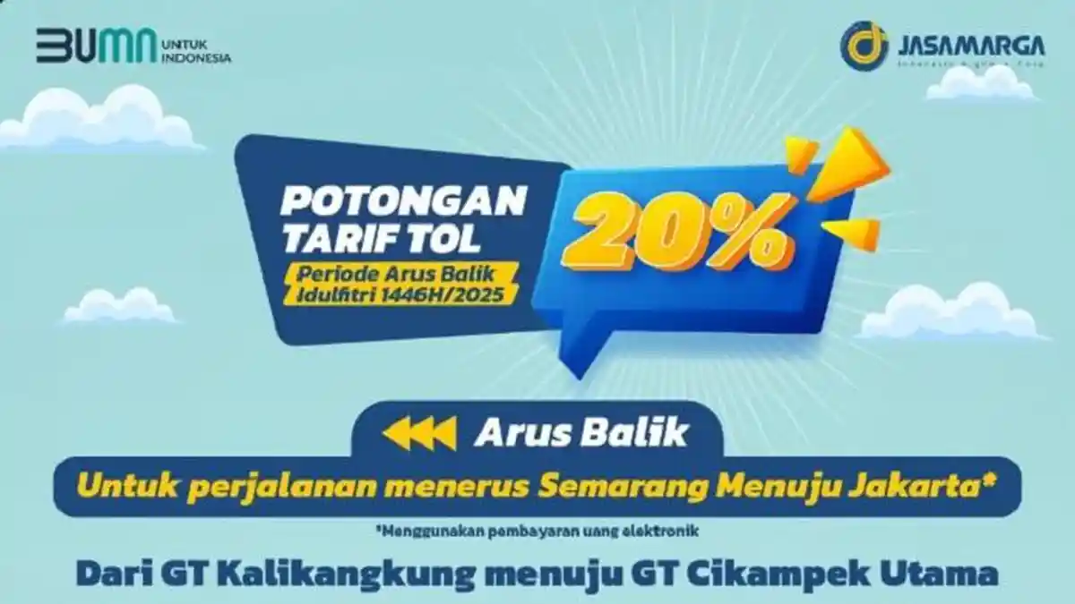 Mulai 8 April, Diskon Tarif Tol Semarang ke Jakarta Kembali Diberlakukan