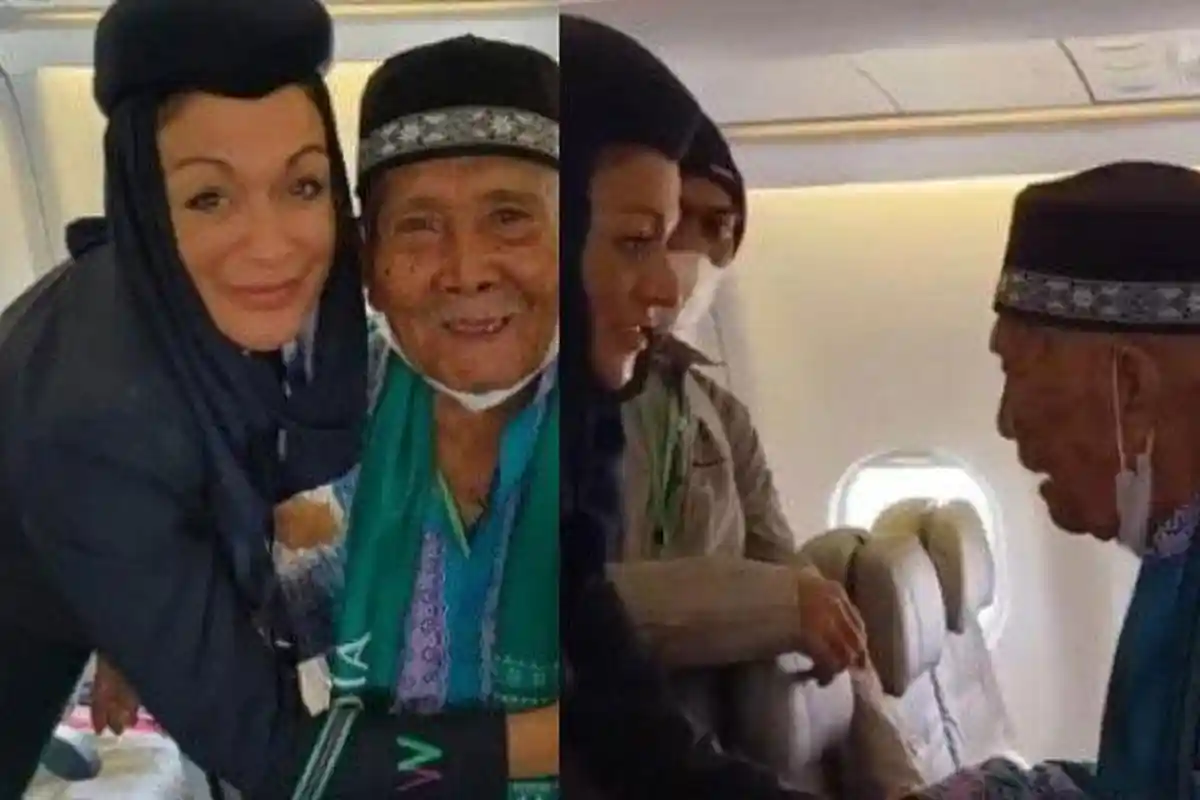 Tingkah Jemaah Haji Sudah Naik Pesawat Minta Turun, Ingin Beri Makan Ayamnya, Penumpang Tertawa