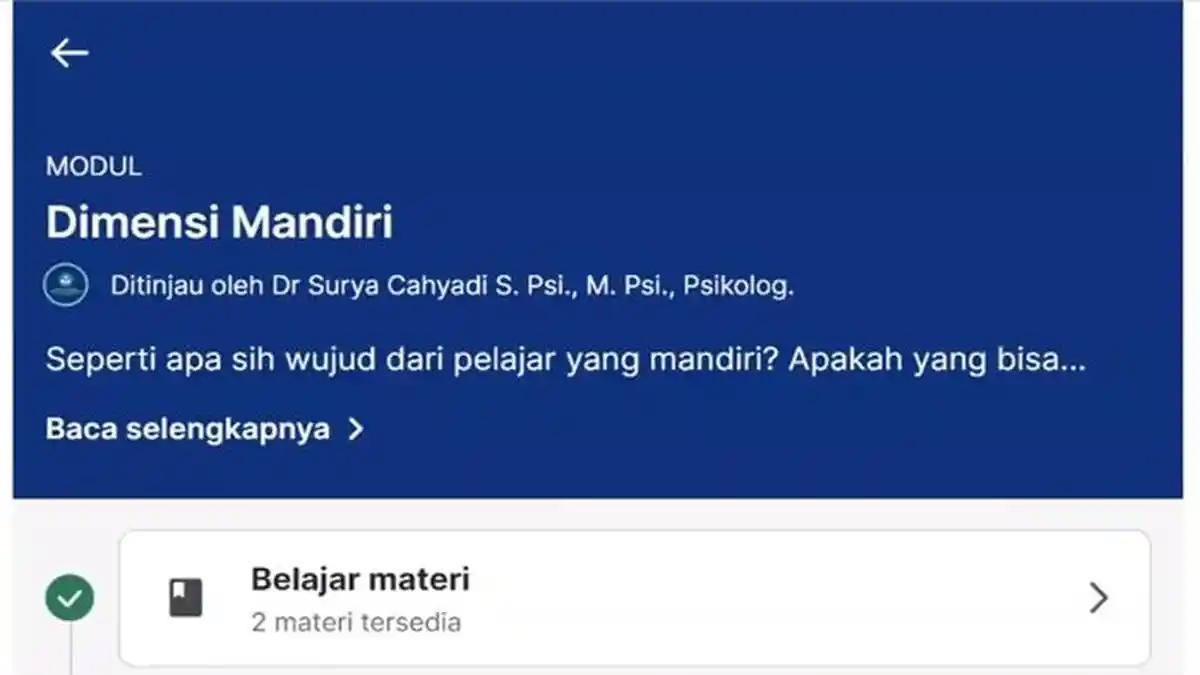 Kunci Jawaban Post Test Modul 5 Dimensi Mandiri, Topik Profil Pelajar Pancasila Kurikulum Merdeka