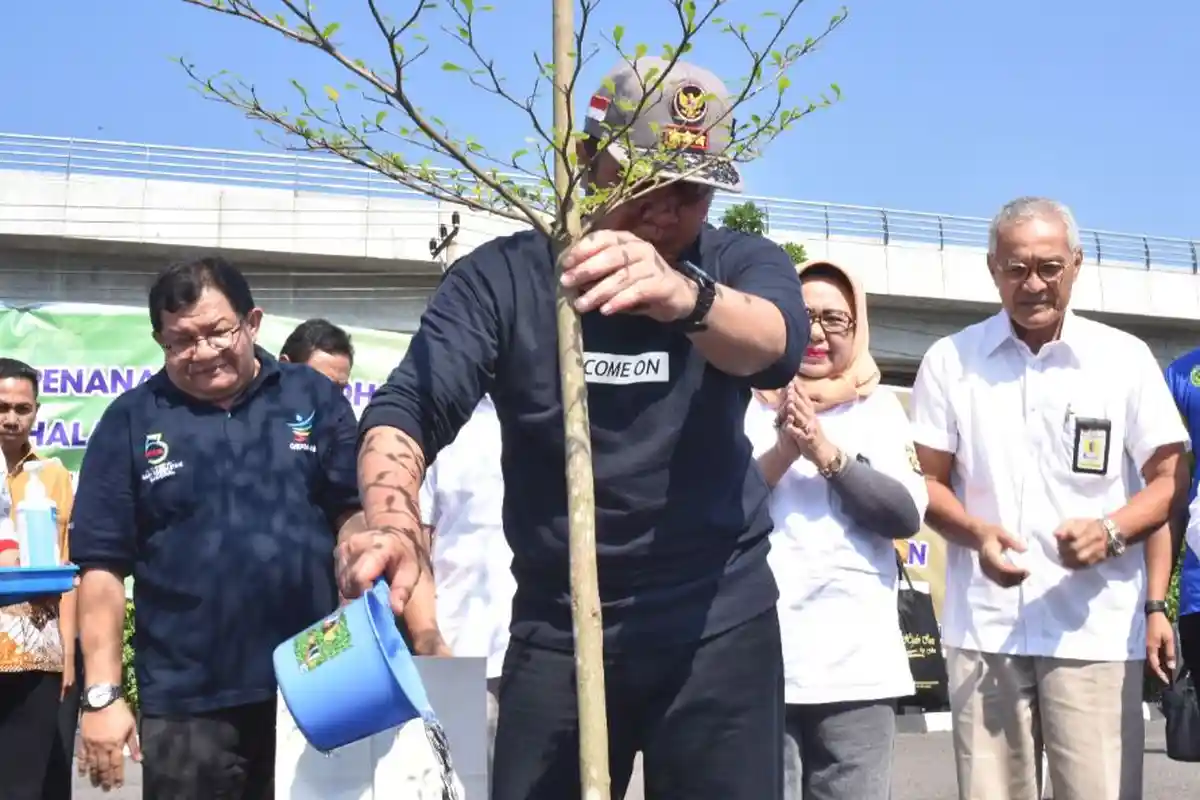 HUT ke-73 Provinsi Sumsel, Tanam 100 Bibit Pohon Ketapang Mini di RSUD Siti Fatimah