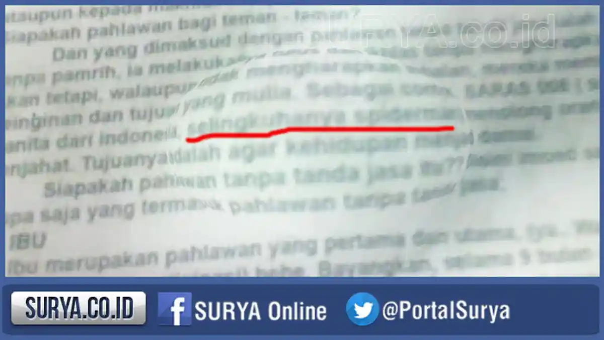 Guru SD Sobek Halaman LKS Memuat Kata 'Selingkuh' dan 'Pelacur'