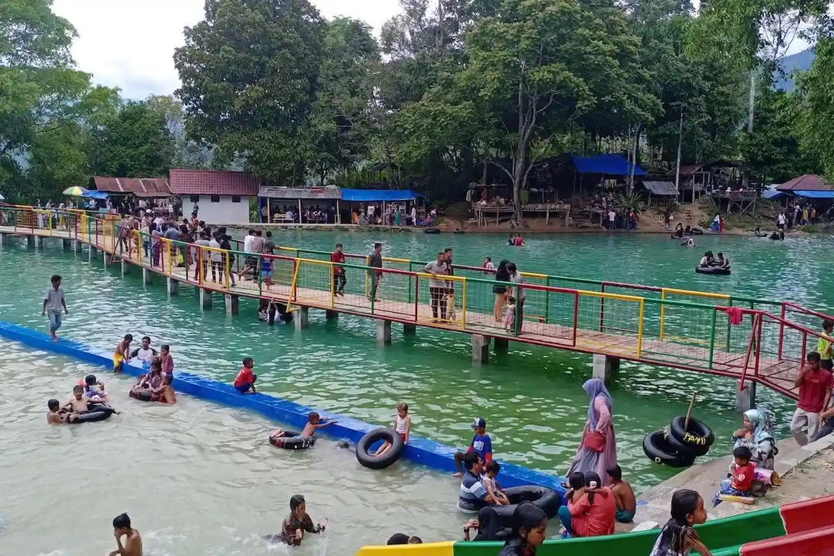 Wisata Gayo Lues, Wahana Permainan jadi Daya Tarik Air Terjun Kolam Biru Rerebe 