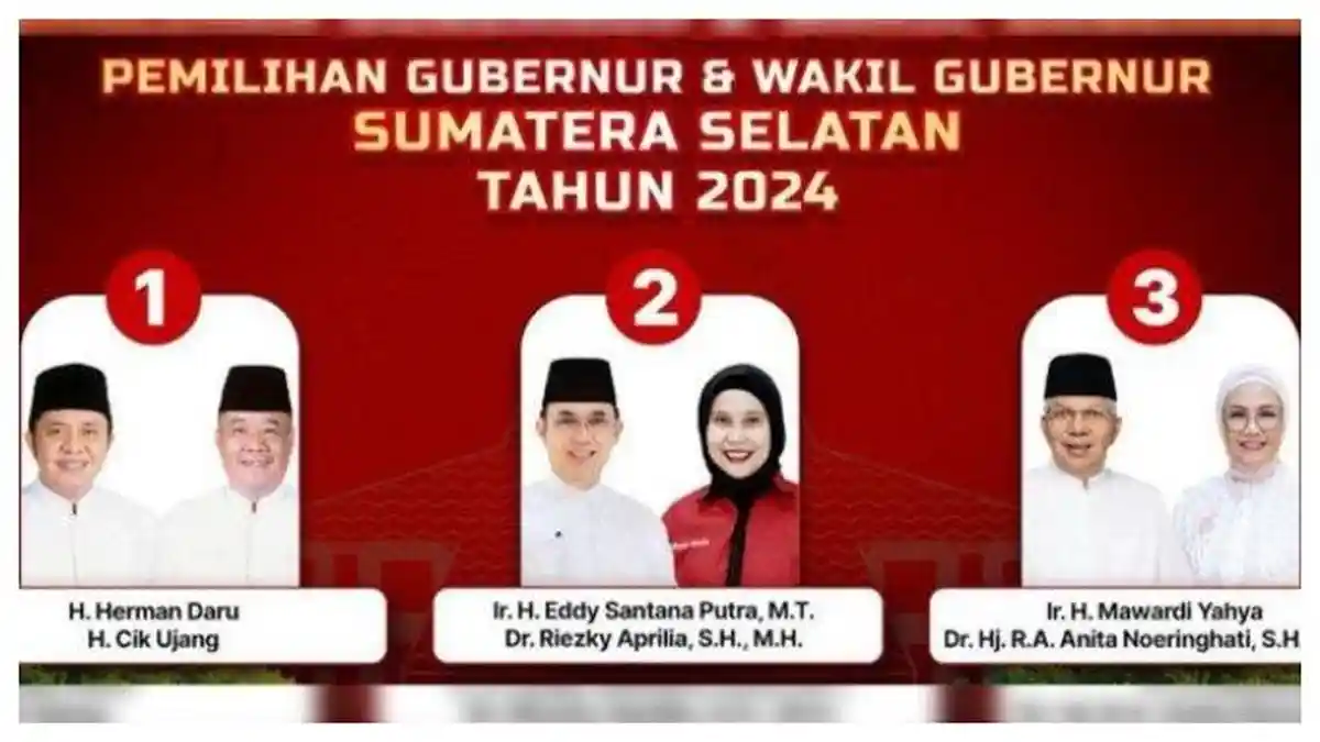 Pantau Hasil Quick Count Pilgub Sumsel 2024: Cek Herman-Ujang, Eddy ...