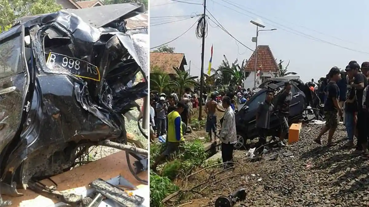 Lima Anggota Keluarga dalam Satu Mobil Tewas Tertabrak Kereta Api