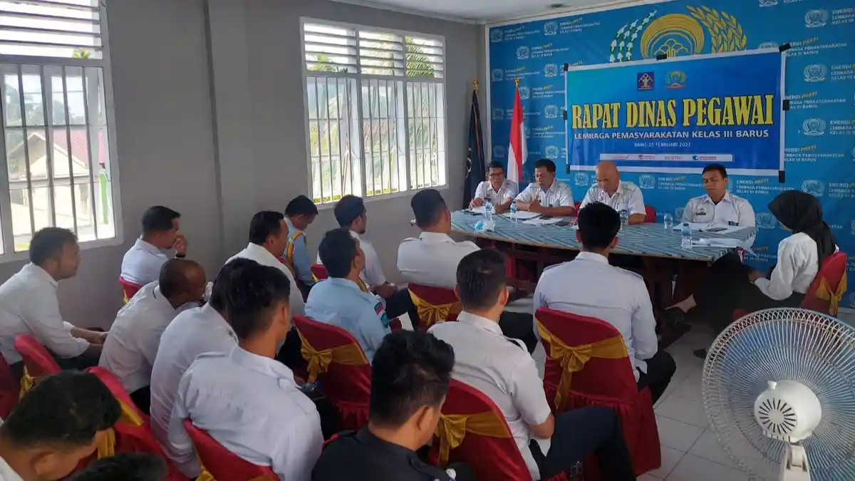 Berikan Penguatan Tugas dan Fungsi, Lapas Barus Kanwil Kemenkumham Sumut Gelar Rapat Dinas