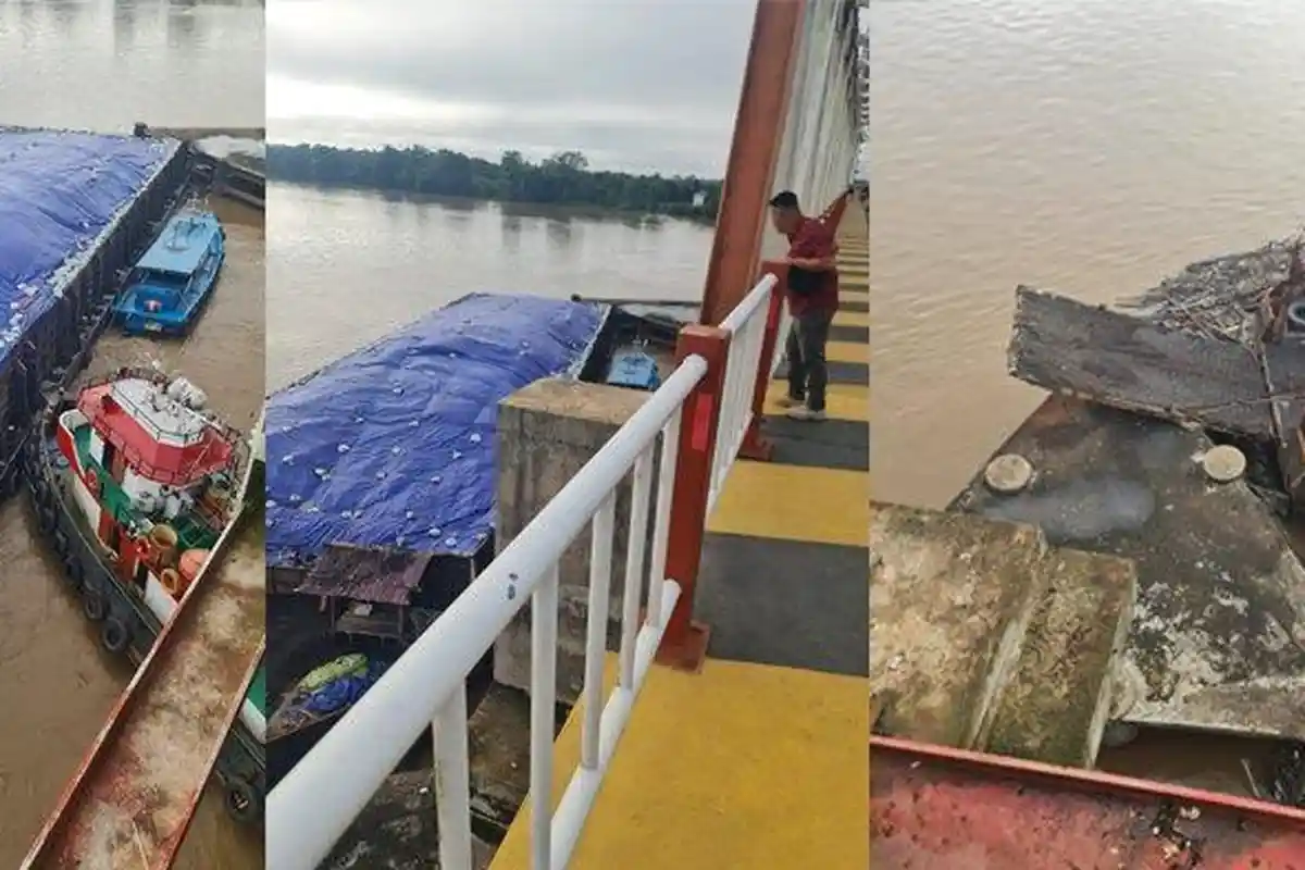 Penyebab Tongkang Sampai Tabrak Tiang Pengaman Jembatan Tayan Kalbar, Mendadak Muncul Kabut Tebal