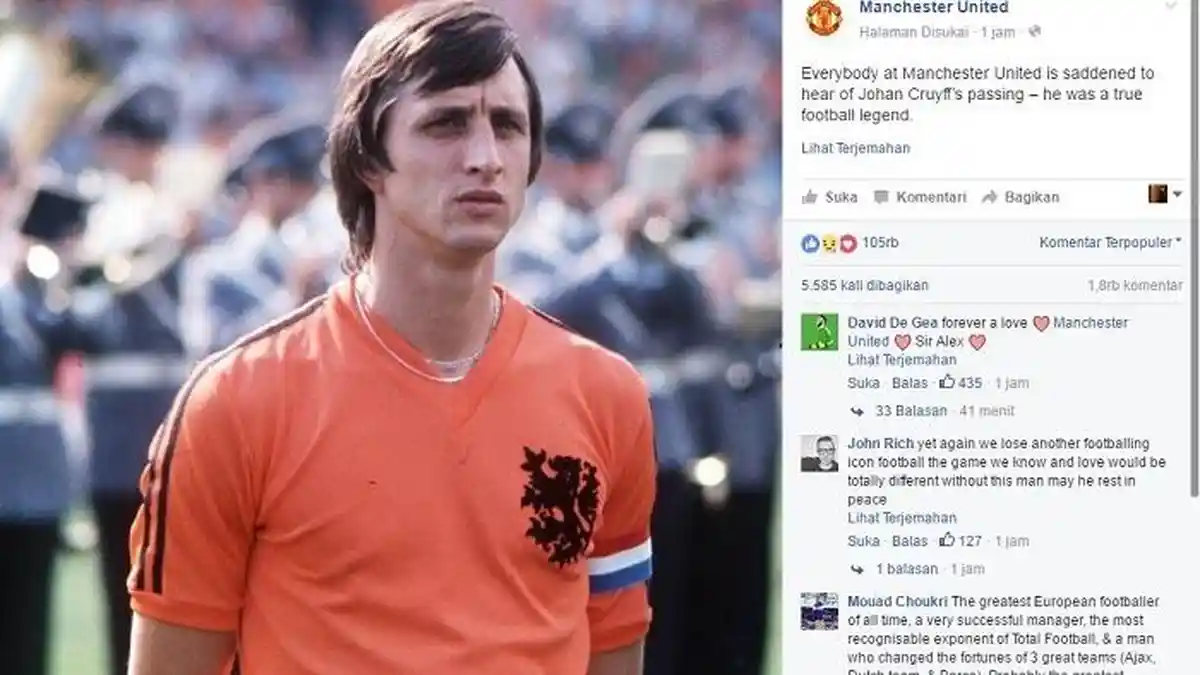 Johan Cruyff Wafat, Manchester United Juga Berduka