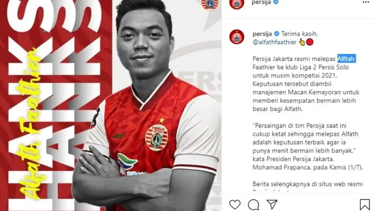 Susul Marc Klok, Persija Jakarta Lepas Alfath Faathier dengan Doa ke Persis Solo