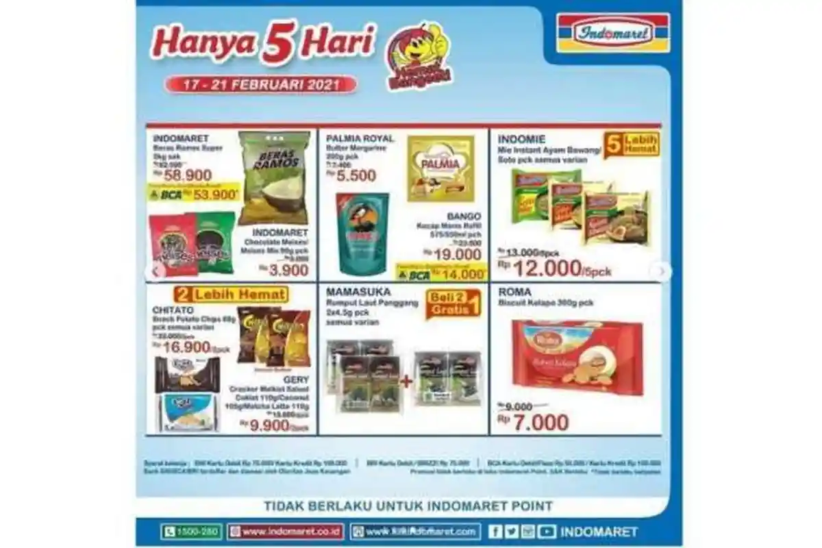 UPDATE! Promo Indomaret Hari Ini 20 Februari 2021, UHT Indomilk 1000ml Rp11.900, Indomie Rp 12.000/5