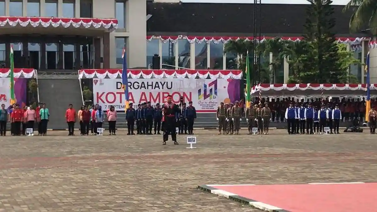 Pakai Dialeg Ambon, Upacara HUT ke-447 Kota Ambon Berlangsung Khidmat