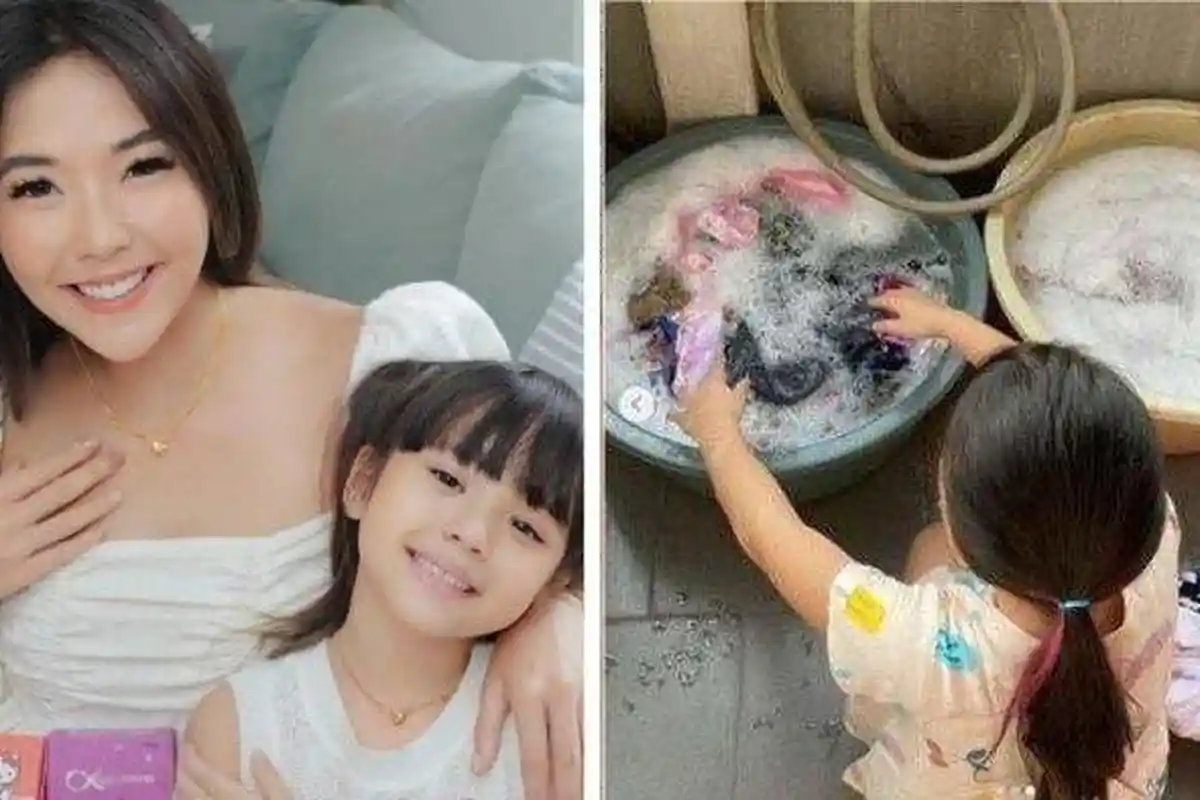 Gisel Senang Gempi Mau Belajar Nyuci Baju Tanpa Mesin Cuci