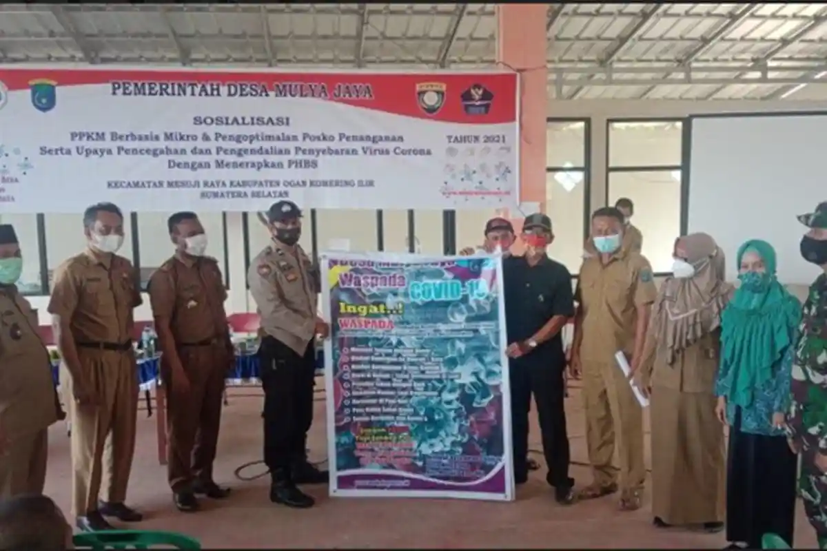 Kades Mulya Jaya Mesuji Raya OKI Sosialisasi PPKM Berbasis Mikro, Cegah Penyebaran Virus Corona
