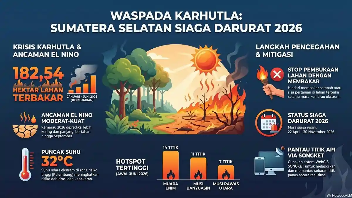 Lipsus : 25 Hotspot Kepung Sumsel, BMKG Ingatkan Ancaman Kemarau Transisi & Potensi Cuaca Ekstrem 
