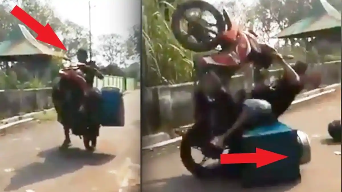 Heboh Video Penjual Pentol Ini Jualan Sambil Atraksi, Terbangkan Motor Tapi Gagal