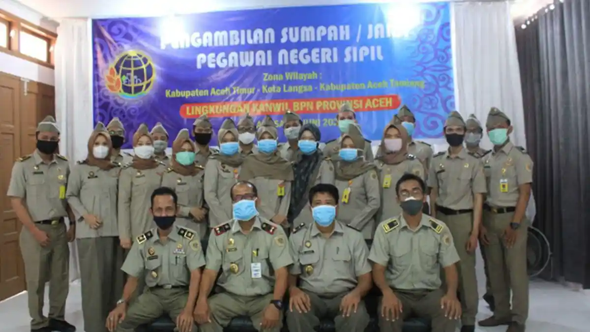 18 PNS BPN Aceh Diambil Sumpah via Video Conference di Langsa