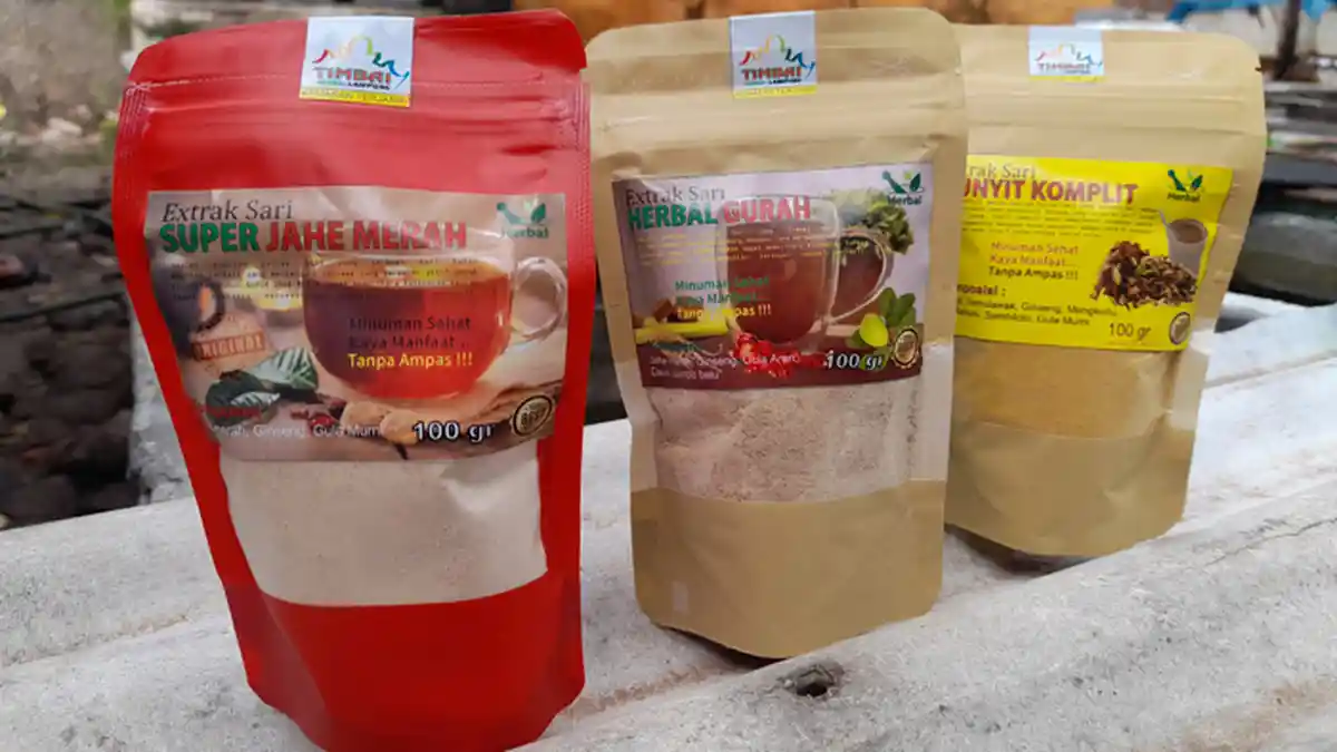 Jamu Kering Timbai Herbal Lampung, Cukup Seduh Pakai Air Hangat