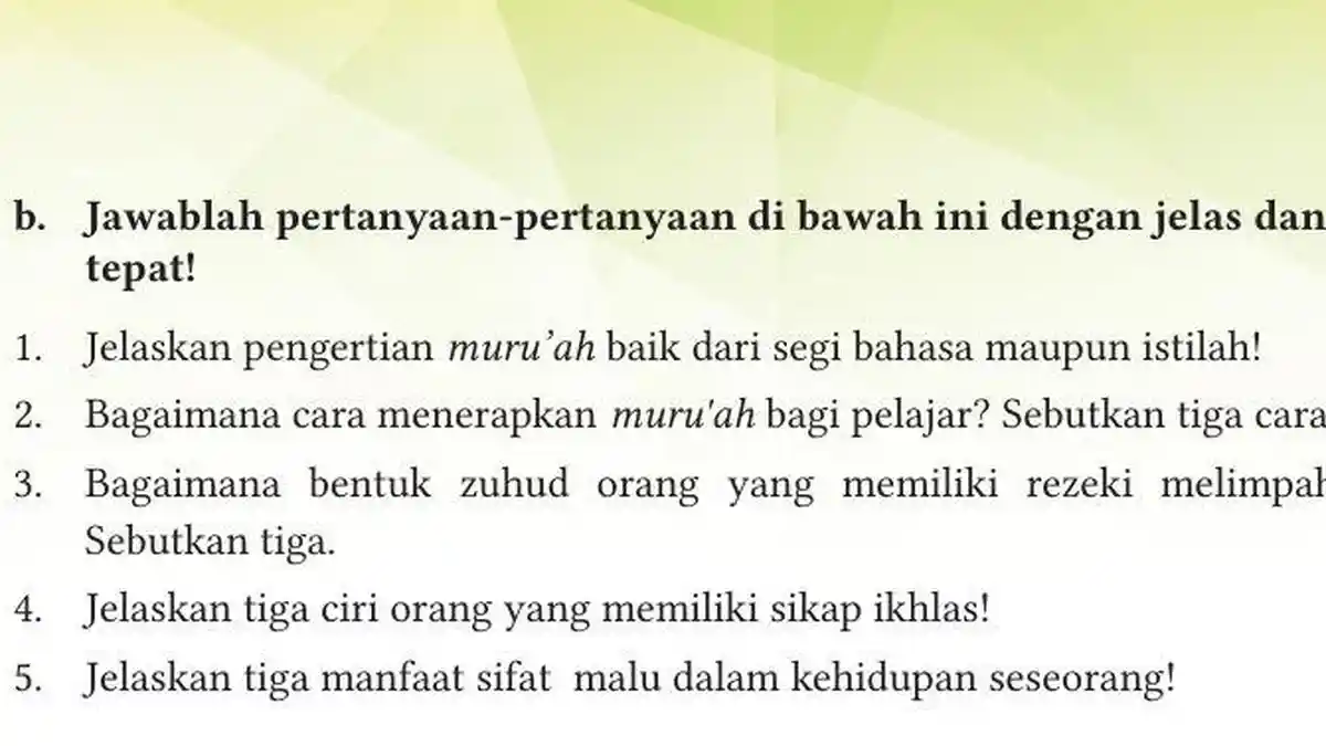 Kunci Jawaban PAI Kelas 11 Halaman 232 Kurikulum Merdeka: Penilaian Pengetahuan, Soal Esai