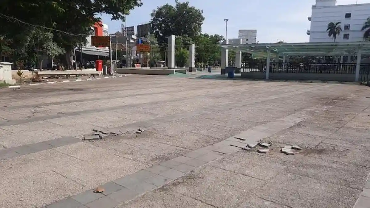 Selama Perbaikan Aloon-Aloon MAS Semarang, Para Pedagang Berharap Tetap Bisa Berjualan
