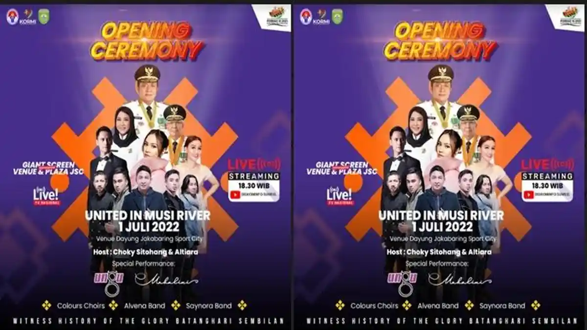 Ungu dan Mahalini Ramaikan Opening Ceremony FORNAS Sumsel di Jakabaring, Streaming YouTube
