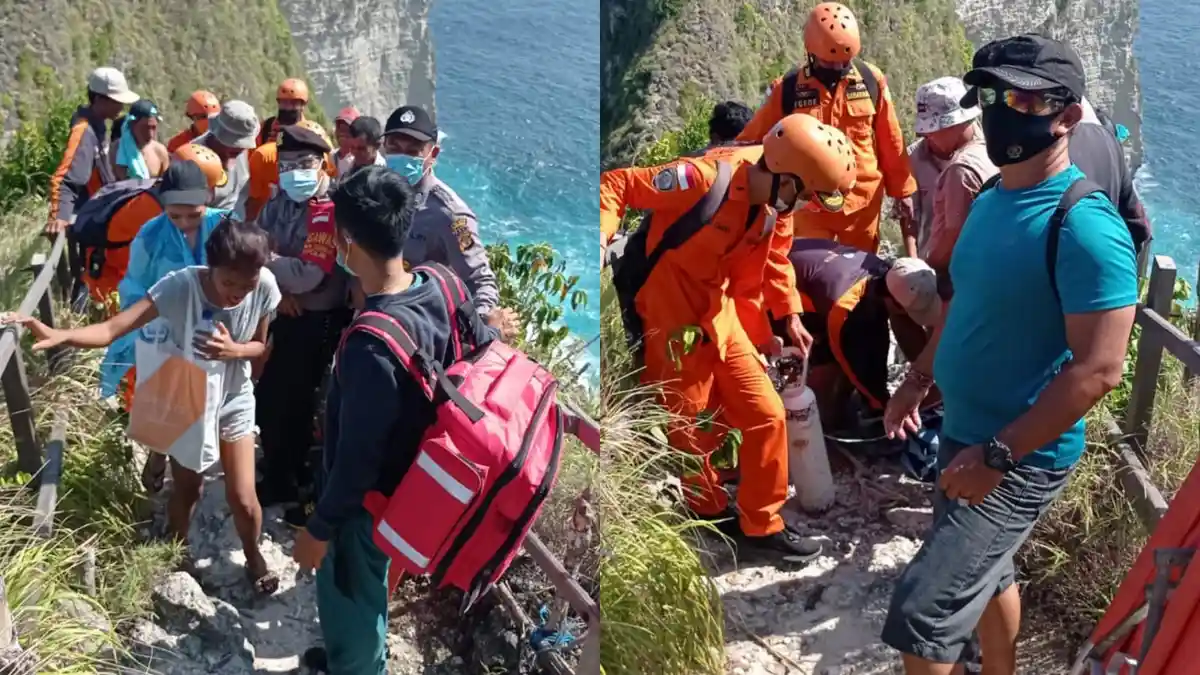 Dua Warga Tergulung Ombak di Pantai Klingking Klungkung