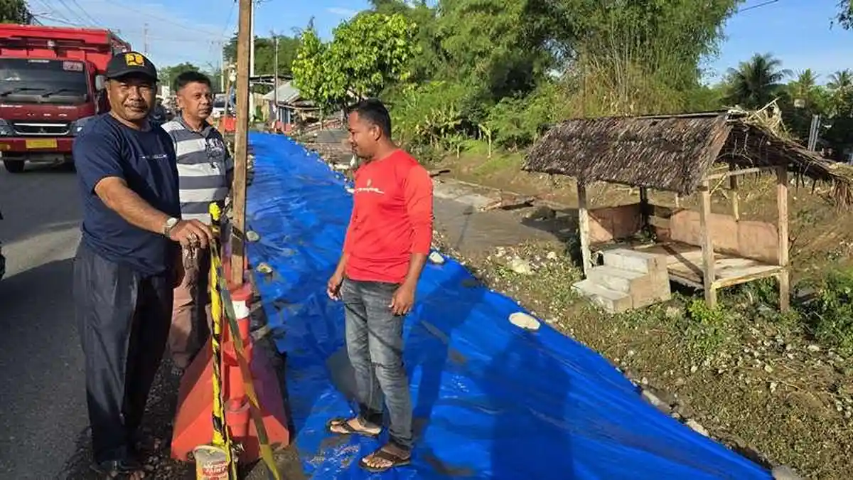 Kerusakan Jalan Nasional di Lueng Putu Pidie Jaya Ditangani Darurat, Warga Minta Perbaikan Permanen
