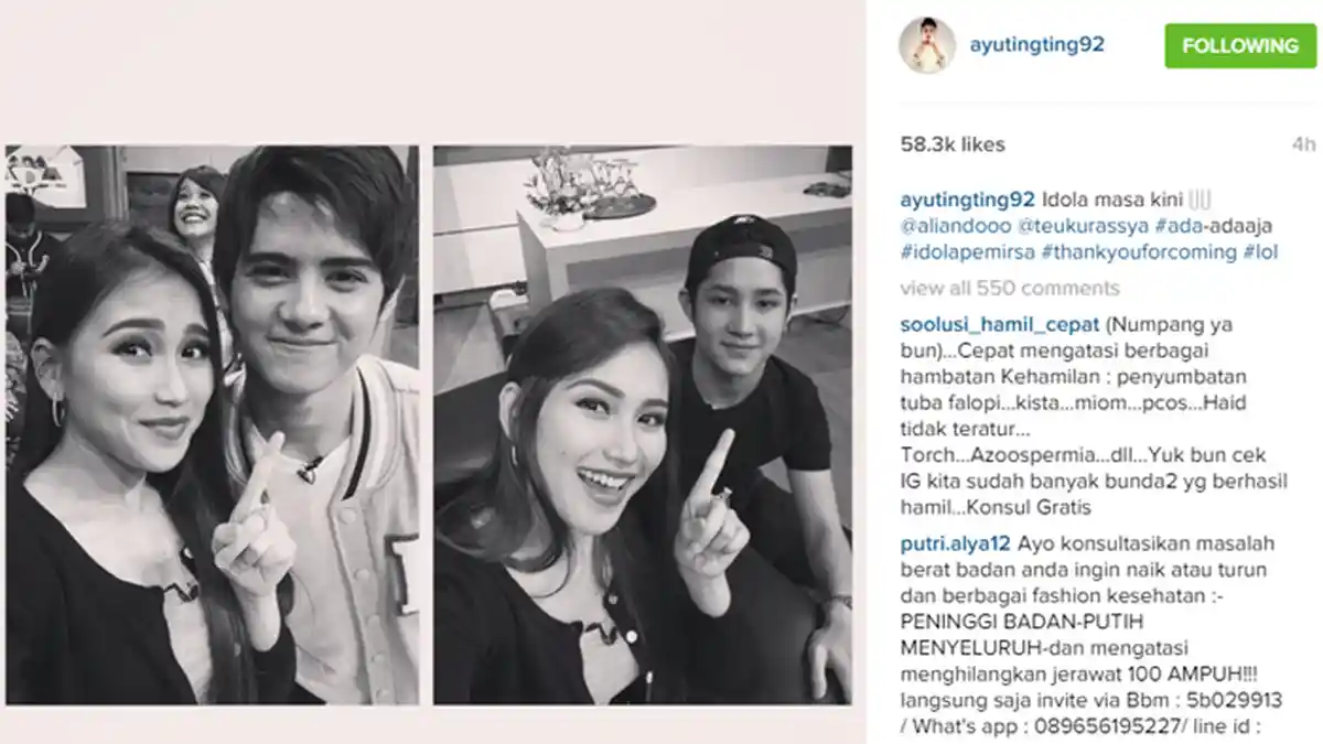 Ayu Ting Ting Foto Bareng Artis Brondong, Netizen Perang Komentar Gara-gara Ini