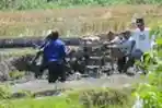 Petani Pembajak Sawah Kejeblos