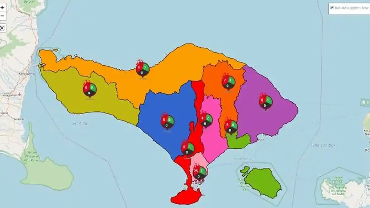 Peta Sebaran Kasus Corona di Bali 12 April 2020: Ada 2 Kasus Positif Baru, Terbanyak di Denpasar