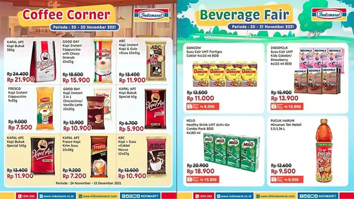 PROMO INDOMARET Hari Ini 23 November 2021, Diskon Susu Minuman Snack Sabun & Deterjen Super Hemat