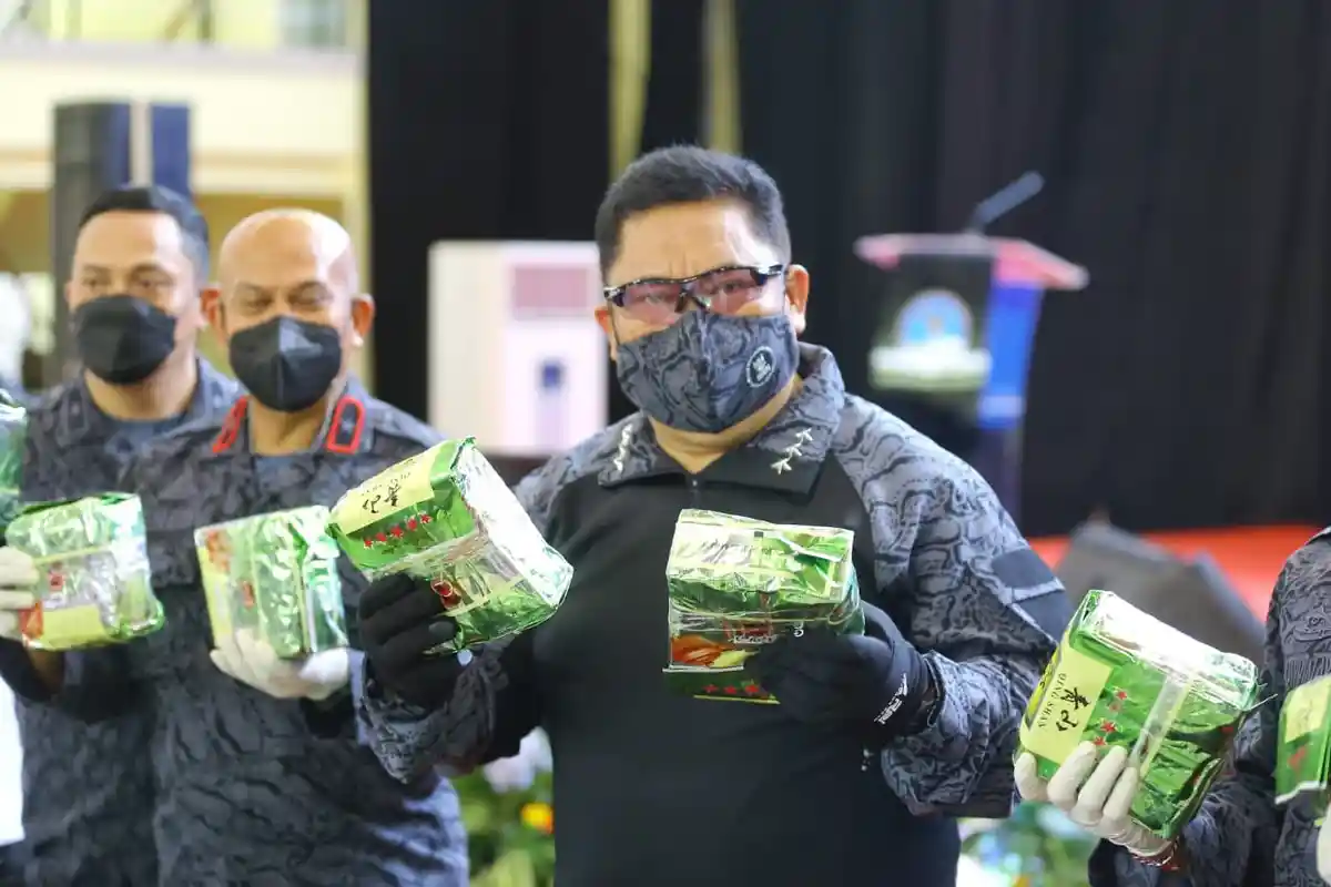 BNN Sita 121 Kilogram Sabu Dalam Bungkus Teh Cina, Satu Kasus dari Jaringan Malaysia