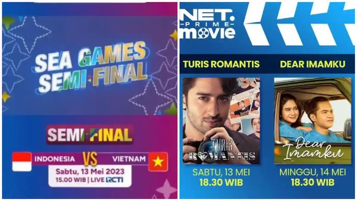 Jadwal Acara TV Hari Ini, Sabtu 13 Mei 2023: Ada Turis Romantis di NET dan SEA Games 2023 di RCTI