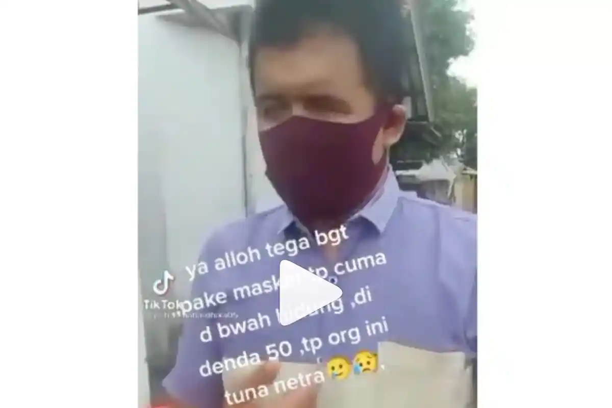 Nasib Penyandang Tunanetra Kena Denda Rp 50 Ribu Gegara Masker Sedikit Turun, Viral di Media Sosial