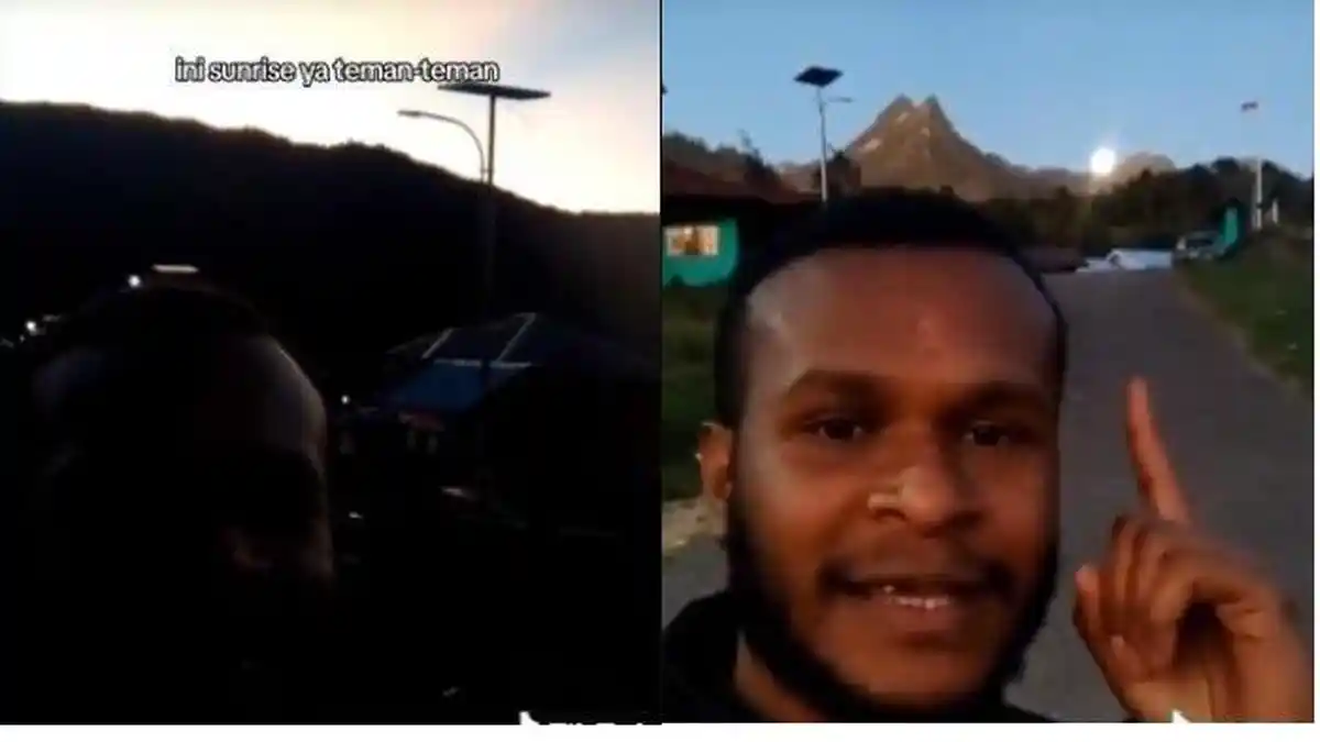 Fenomena Langka di Papua, Matahari Terbit dan Tenggelam Bersamaan di Langit, Videonya Sampai Viral