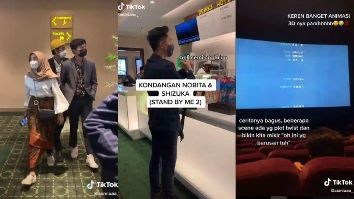 Viral Remaja Dandan Ala Kondangan saat Nobar Film Doraemon di  Bioskop