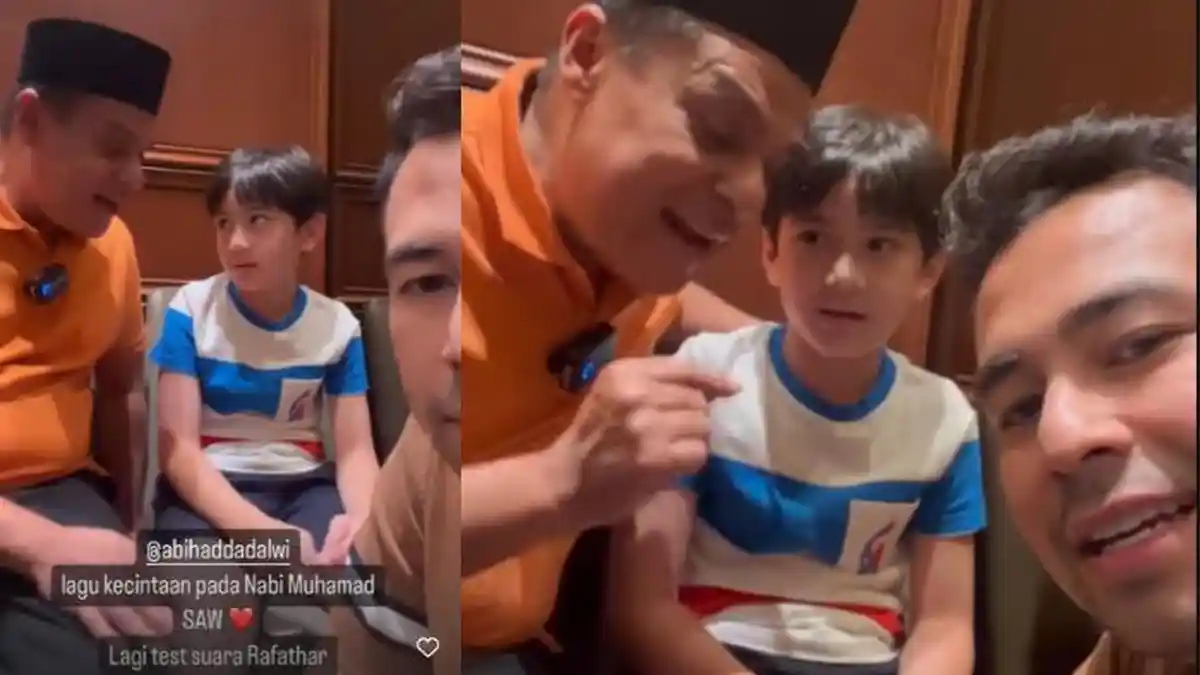 Raffi Ahmad Temani Rafathar Tes Nada dengan Haddad Alwi untuk Lagu Baru