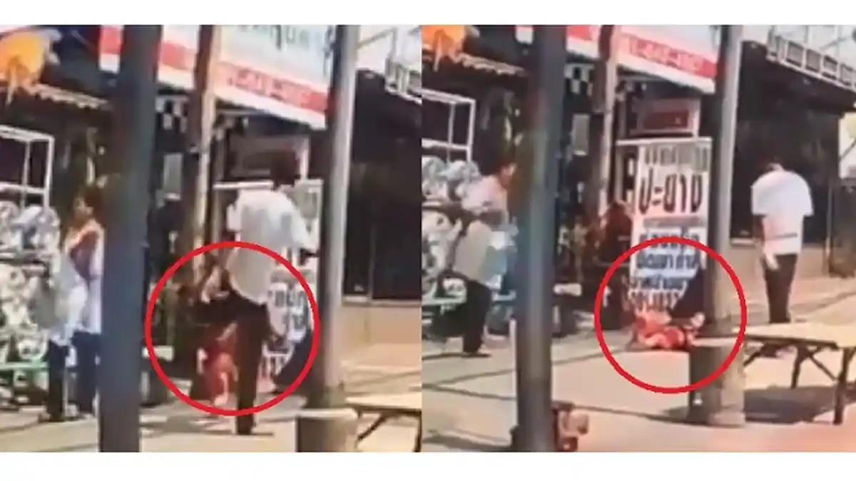 Gila! Pria Misterius Tendang Kepala Anak Kecil di Jalanan, Tak Merasa Salah Malah Pergi Begitu Saja