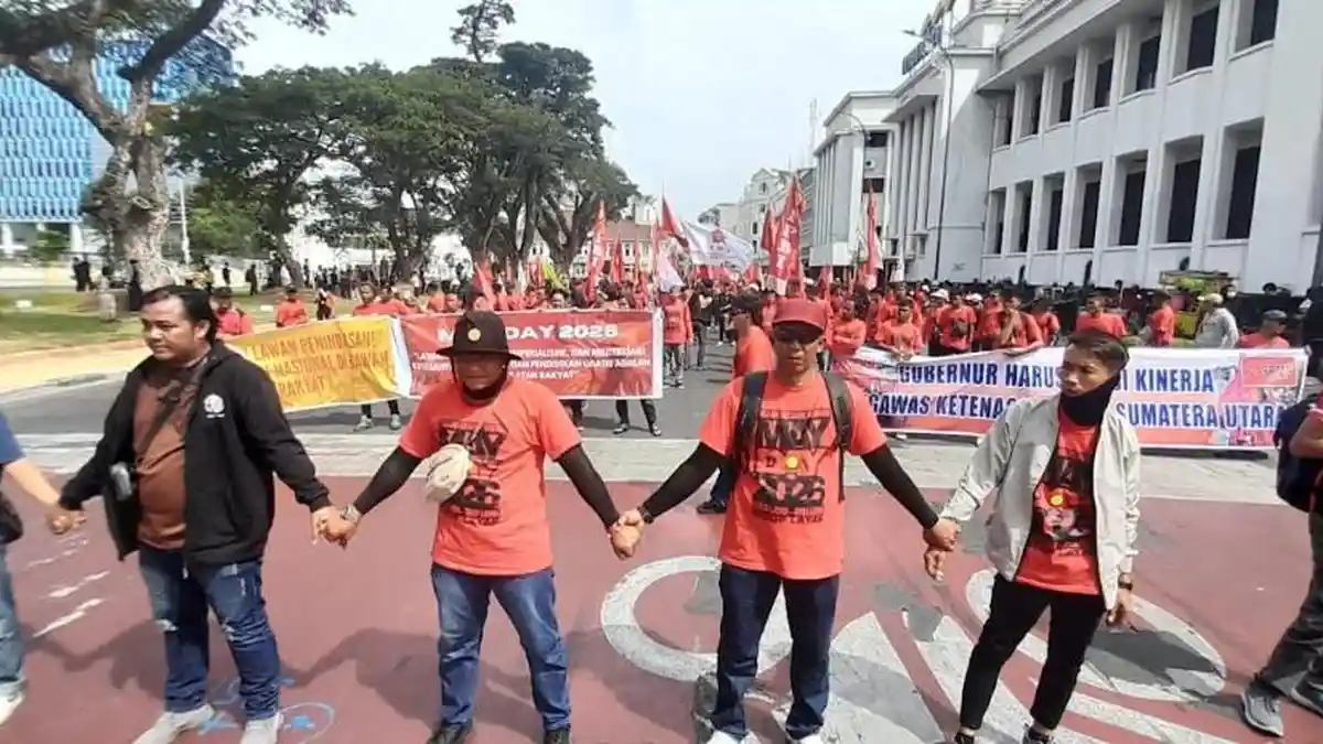 Massa AKBAR Sumut Fokuskan Mayday di Lapangan Merdeka, Soroti Aparat Urusi Pertanian