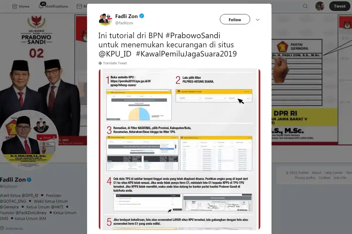 BPN Dukung Warga Buat Tim Pencari Fakta Kecurangan Pemilu 2019, Ini Tutorial Cari Kecurangan ala BPN