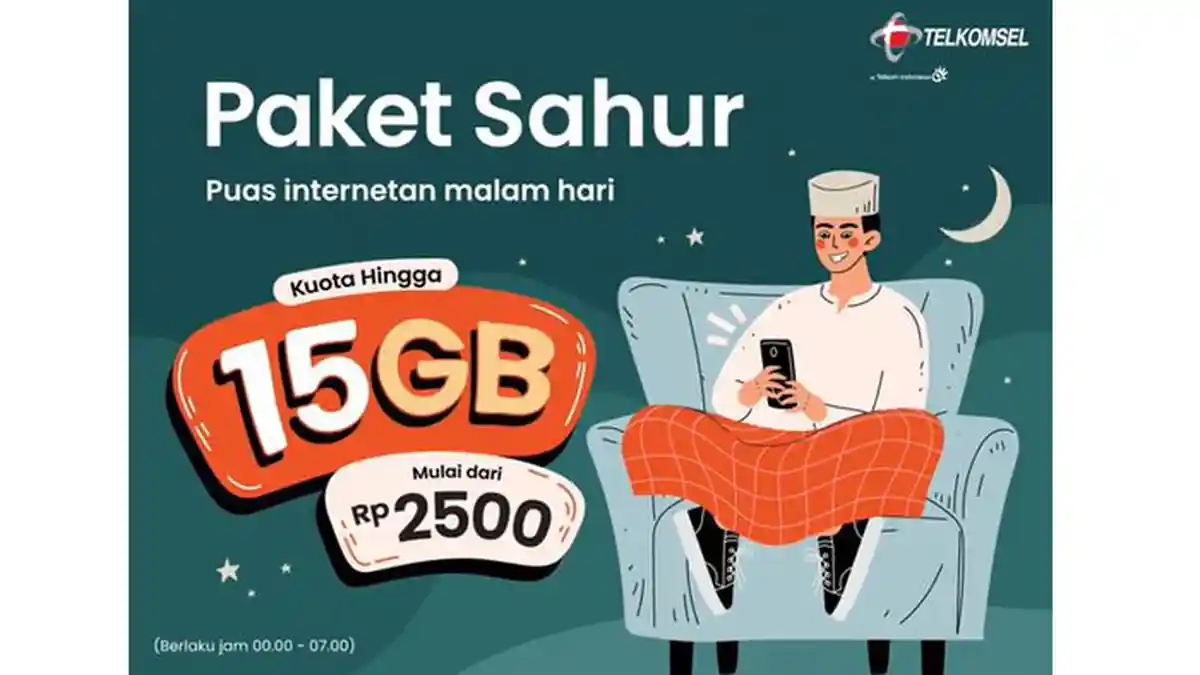 Cara Beli Paket Sahur Internet Malam Telkomsel, 15 GB hanya Rp 22 Ribu, Masa Aktif 31 Hari