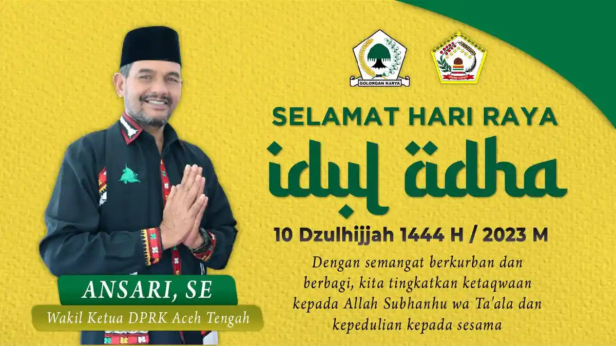 Ucapan Selamat Hari Raya Idul Adha 1444 H dari Ansari SE