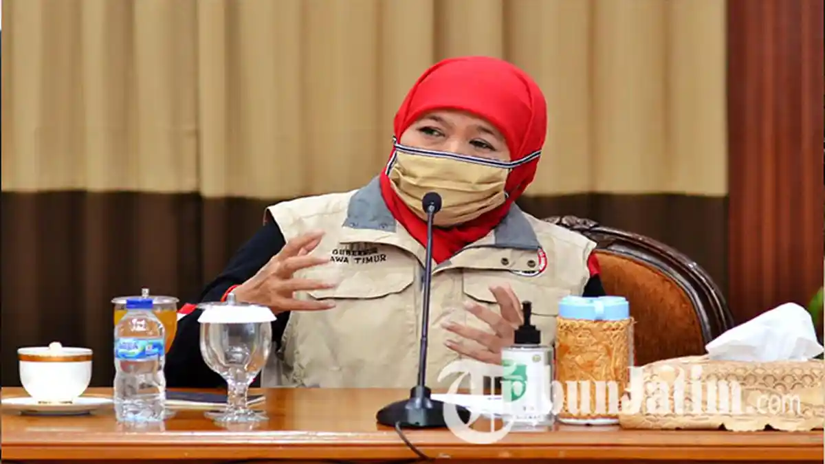 BREAKING NEWS - Zona Merah Covid-19 Jatim Sisa 7 Kabupaten/Kota, Gubernur Khofifah Optimis Bebas