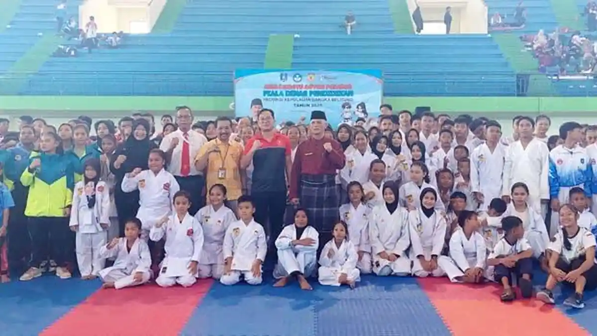 Liga Karate Antar Pelajar Bangka Belitung Dibuka, KONI Apresiasi Dindik Babel 
