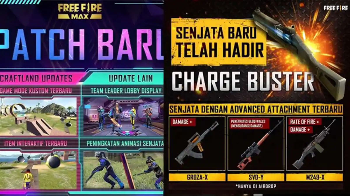 8 Update Free Fire (FF) Januari 2022, Ada Senjata Baru Charge Buster Hingga Lagu di Lobby