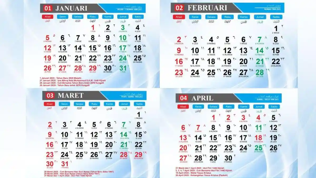 Kalender 2025 : Long Weekend Akhir Februari 2025, Ada Libur Panjang Jelang Ramadhan