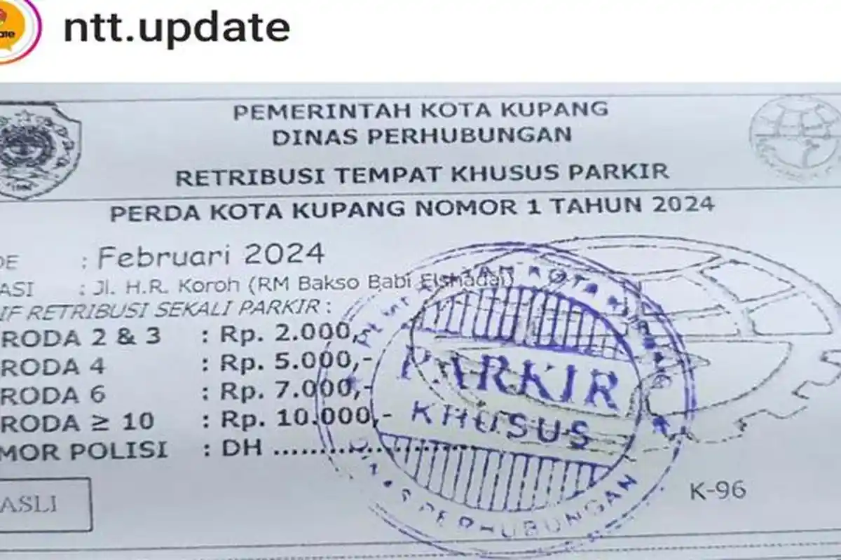 Viral Dishub Kota Kupang Naikkan Retribusi Parkir, Warganet Ramai-ramai Tolak